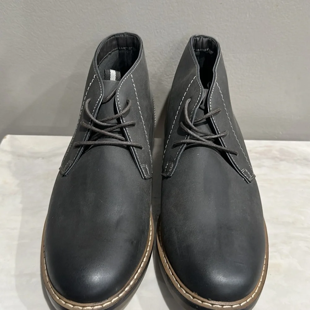 R2 Faux Gray Leather Men’s Chukka Lace Up Boots Size 8 - Picture 4 of 10